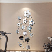 ウォールステッカー ミラーシール ミラーシート 鏡ステッカー 壁紙シール 貼る鏡 割れない フラワー お花 ルームデコレーション ウォールデコレーション おしゃれ かわいい DIY 模様替え 室内 壁面装飾 壁飾り 傷隠し インテリア雑貨