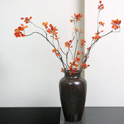 フェイクツリー 3本セット 人工観葉植物 フェイクグリーン 装飾 造花 インテリア雑貨 飾り 紅葉 枝 リーフ 葉 秋 冬 おしゃれ ナチュラル かわいい シンプル 玄関 リビング 和室 寝室 茶 赤 橙