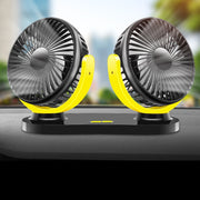 USB扇風機 充電式 車用 車載 カー用品 ツインファン サーキュレーター 車中泊 換気 涼しい おしゃれ ブラック グレー