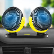 USB扇風機 充電式 車用 車載 カー用品 ツインファン サーキュレーター 車中泊 換気 涼しい おしゃれ ブラック グレー