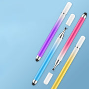 タッチペン スタイラスペン スマホ タブレット iPhone Android ダブルヘッド 双頭 グラデーション キャップ付き ゲーム 手書き イラスト 落書き 操作 スマートフォン アイフォン アンドロイド