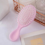 ヘアブラシ クッションブラシ ヘアケア用品 ヘアセット用品 コンパクト 小型 小さめ 持ち運び可能 無地 ピンク ブルー グリーン シンプル カジュアル 可愛い キュート ポップ おしゃれ