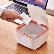 ごみ箱 ダストボックス 卓上 丸型 角型 サークル スクエア 蓋つき ワンプッシュ おしゃれ オフィス キッチン 寝室 ブルー オレンジ