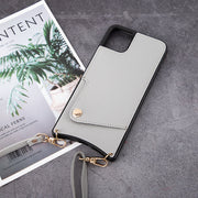 iPhone用ケース スマートフォンケース スマホケース スマホカバー ショルダーストラップ付き ミラー付き スタンド機能 フェイクレザー 斜めがけ 首掛け 肩掛け シンプル 背面保護 保護 傷防止 耐衝撃 落下防止 おしゃれ お洒落 可愛い レディース 女性 iPhone用 アイフォン 保護カバー