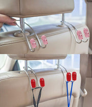 カーシートフック ヘッドレストフック 2個セット 車載ホルダー 荷物掛け 車用ハンガー 車内収納 後部座席 ラインストーン おしゃれ
