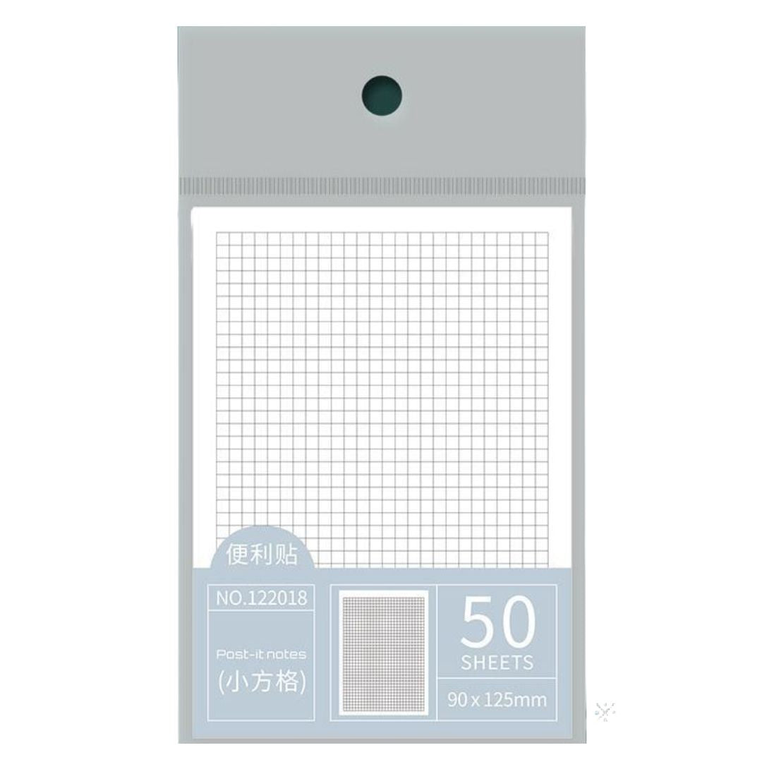 付箋 メモ帳 50枚 大きい 大きめ 方眼 罫線入り 文房具 文具 事務用品 ふせん ノート メモ用紙 粘着 TODO 日記 作図 学生 拡張 勉強 受験勉強 メモ帳 シンプル