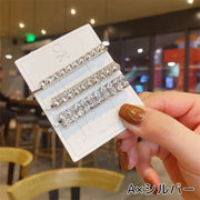 ヘアピン 3本セット 4本セット レディース ヘアアクセサリー ラインストーン まとめ髪 ヘアアレンジ 髪飾り 女性用 華やか キラキラ おしゃれ パーティー フォーマル ファッション小物 服飾雑貨