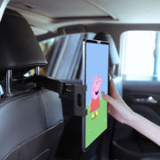 車載ホルダー タブレットホルダー スマホホルダー 車用 後部座席用 ヘッドレスト取り付け 車内 伸縮アーム 360度回転 iPad タブレット スマホスタンド カー用品 カーアクセサリー ドライブ 長距離移動 旅行 動画鑑賞