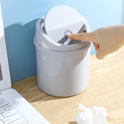 ゴミ箱 ダストボックス 卓上 机上 デスク 円筒形 円形 円型 蓋付き ミニ 小さめ 小さい 小型 コンパクト リビング ダイニング 単色 シンプル 便利 白 ホワイト グレー