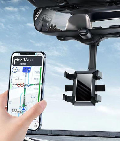 スマホホルダー 車用 バックミラー取り付け クリップ式 車載ホルダー 360度回転 商品画像4