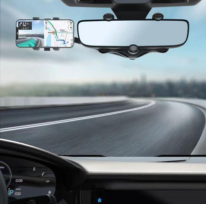 スマホホルダー 車用 バックミラー取り付け クリップ式 車載ホルダー 360度回転 商品画像5
