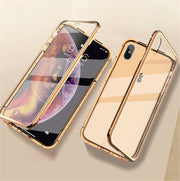 スマホケース iPhoneケース 14 13 12 11 アイフォンカバー 両面ガラス 全面保護 マグネットバンパー フルカバー 9H 強化ガラス クリア 透明 360度 耐衝撃 傷防止 磁石 金属フレーム スマートフォンケース ユニセックス メンズ レディース 女性 婦人 スマホカバー アイフォーン用