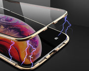 スマホケース iPhoneケース 14 13 12 11 アイフォンカバー 両面ガラス 全面保護 マグネットバンパー フルカバー 9H 強化ガラス クリア 透明 360度 耐衝撃 傷防止 磁石 金属フレーム スマートフォンケース ユニセックス メンズ レディース 女性 婦人 スマホカバー アイフォーン用