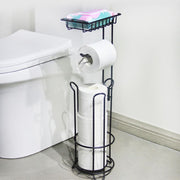 トイレットペーパーホルダー ペーパースタンド トイレ用品 組み立て式 隙間収納 スリム ストック 置き型 おしゃれ スタイリッシュ 省スペース 掃除
