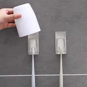 歯ブラシホルダー コップスタンド ステンレス 壁掛け 粘着式 吊り下げ収納 省スペース 穴あけ不要 衛生的 清潔 洗面所 洗面台