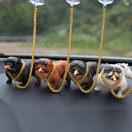 車内インテリア 置物 ブルドッグ 吸盤付き カー用品 カーアクセサリー 商品画像