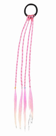 エクステンション ヘアゴム付き エクステ キッズ用 子ども 子供 女の子 女児 レディース つけ毛 まとめ髪 ポニーテール カラバリ豊富 かわいい ダンス