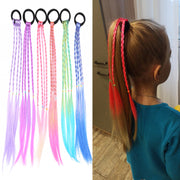 エクステンション ヘアゴム付き エクステ キッズ用 子ども 子供 女の子 女児 レディース つけ毛 まとめ髪 ポニーテール カラバリ豊富 かわいい ダンス