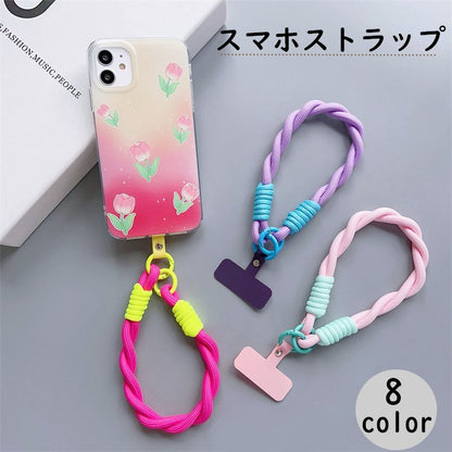 スマホストラップ 携帯ストラップ ハンドストラップ 編み込み 丸紐 ひも 商品画像