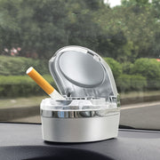 灰皿 車内用 LEDライト付き 光る カー用品 電池式 蓋付き 車載 カーアクセサリー 携帯灰皿 くず入れ 卓上 コンパクト おしゃれ シンプル