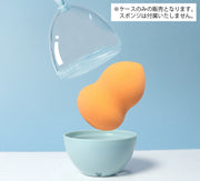 メイクスポンジケース 単品 1個 卵型 タマゴ たまご エッグ 透明窓 パフケース 立体 スポンジホルダー 収納 携帯 持ち運び 旅行 メイク直し 底穴付き おしゃれ かわいい
