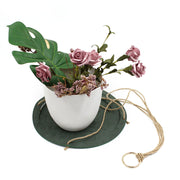 プラントハンガー ハンギングプランター 吊り下げ 植物ハンガー フェイクレザー 観葉植物 ガーデニング用品 インテリア雑貨 ナチュラル 縄 紐 ロープ 吊るす グリーンハンギング おしゃれ かわいい 飾りプランター 屋内 室内 イエロー 黄色 ブラウン 茶 グリーン 緑 レッド 赤 ホワイト 白