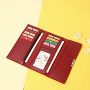長財布 カードケース カード入れ 三つ折り お札入れ 小銭入れ レディース 女性 ウォレット レザー調 ロゴ入り 英字 ファスナー チャック フェイクレザー 財布 スクエア 長方形 おしゃれ かわいい きれいめ 上品 シンプル スナップボタン プレゼント ギフト 赤 黒 ピンク 灰 緑 青