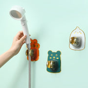 シャワーヘッドホルダー シャワーフック 単品 角度調節可能 壁取付け用 取付け簡単 貼り付け 粘着式 穴あけ不要 可愛い 便利 バスルーム 浴室用具 バス用品 日用品雑貨 緑 白 オレンジ