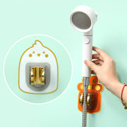 シャワーヘッドホルダー シャワーフック 単品 角度調節可能 壁取付け用 取付け簡単 貼り付け 粘着式 穴あけ不要 可愛い 便利 バスルーム 浴室用具 バス用品 日用品雑貨 緑 白 オレンジ