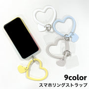 リングストラップ スマホ ブレスレット ストラップホルダー リストストラップ 手首 落下防止 シリコン ハート 可愛い 携帯 ケースに挟むだけ