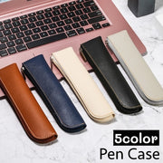 ペンケース ペンホルダー ペンポーチ 筆箱 レディース メンズ レザー調 フェイクレザー スリム コンパクト 軽量 薄型 シンプル 無地 オフィス