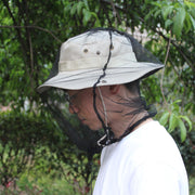 虫よけネット ヘッドネット 収納ポーチ付き 農作業 虫除け 蚊よけ 防虫 ガーデニング 園芸 釣り アウトドア キャンプ メッシュ 網 カバー
