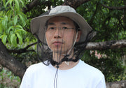虫よけネット ヘッドネット 収納ポーチ付き 農作業 虫除け 蚊よけ 防虫 ガーデニング 園芸 釣り アウトドア キャンプ メッシュ 網 カバー