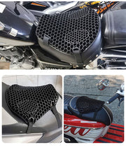 バイクシートクッション カバー付き クッションシート ゲルクッション シートカバー 3D 立体 衝撃吸収 疲労予防 痛み対策 ハニカム構造 ツーリング 長距離 バイク用品 ブラック