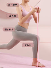 トレーニングチューブ エクササイズバンド シリコン ハンドル付き ヨガ ストレッチ 筋トレ フィットネス 美尻 ダイエット 体幹