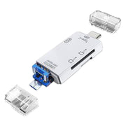 多機能カードリーダー 3口 PC用アクセサリー Type-C SDカード USBメモリ MicroSD Type-B MicroUSB対応 ブラック ホワイト