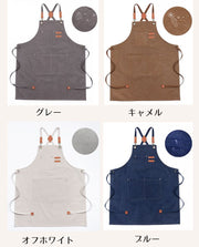 エプロン 前掛け タブリエ 防汚 撥水加工 男女兼用 レディース メンズ 家庭用 業務用 おしゃれ 帆布 キャンバス地 ポケット付き 北欧系 シンプル 単色 無地 キッチン用品 台所 料理 ガーデニング 庭仕事 美容院 美容師 掃除 調理 汚れ対策 家事 女性用 男性用
