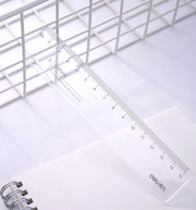 直線定規 ものさし 2本セット 15cm 18cm 20cm 小学生 中学生 高校生 学生 文具 文房具 仕事 勉強 シンプル 透明 クリア プラスチック 軽量 定番 プレゼント 景品