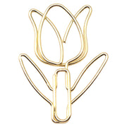 クリップ 5個セット ペーパークリップ ゼムクリップ チューリップ 花 フラワー メモクリップ 文房具 文具 事務用品 シンプル おしゃれ かわいい 雑貨 金属製 メタルカラー ステーショナリー 学校 オフィス 金色 ローズゴールド ピンク 紫
