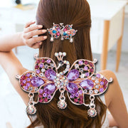 ヘアクリップ レディース 髪飾り バタフライ 蝶々 ヘアアクセサリー 髪留め ビジュー きれい かわいい 上品 お呼ばれ 女性 女の子 プレゼント 誕生日 ギフト