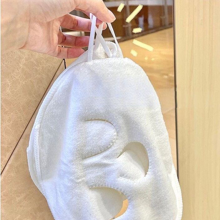 フェイスマスク タオル地 フェイスタオル 蒸しタオル 穴開き 美容 商品画像3