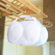ブラジャー用洗濯ネット ランドリーネット 洗濯用品 洗濯機用 メッシュ ファスナー 持ち手付き ホワイト ブルー ピンク シンプル そのまま干せる 型崩れ防止 絡み防止 まとめ洗い 使いやすい