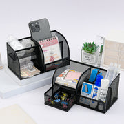 卓上収納ボックス 収納ケース デスクオーガナイザー 小物入れ ペン立て 卓上 金属製 多用途 仕切り 引き出し 文房具 事務用品 デスク 机