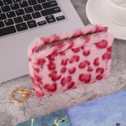 ミニ財布 レディース カードケース 小銭入れ 財布 コインケース ふわふわ アニマル 豹柄 レオパード かわいい おしゃれ 女性 大人女子 女子