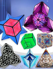 ルービックブロック ジーニアスキューブ Genius CUBE 頭の体操 スピード スマート ブロック 知育玩具 マグネット おもちゃ 立方体 多角形 形が変わる 回す 考える 形作り 組み合わせる おもしろい おしゃれ かっこいい 隙間時間 手の運動 脳トレ 赤 紫 青 緑