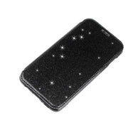 iPhoneケース スマホケース 手帳型 二つ折り スマホカバー キラキラ ラメ メタリックカラー カードポケット付き ICカード入れ アイフォンケース おしゃれ シンプル ブラック ゴールド シルバー ローズ ピンク 黒 金色 銀色