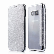 iPhoneケース スマホケース 手帳型 二つ折り スマホカバー キラキラ ラメ メタリックカラー カードポケット付き ICカード入れ アイフォンケース おしゃれ シンプル ブラック ゴールド シルバー ローズ ピンク 黒 金色 銀色