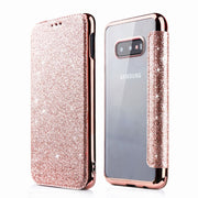 iPhoneケース スマホケース 手帳型 二つ折り スマホカバー キラキラ ラメ メタリックカラー カードポケット付き ICカード入れ アイフォンケース おしゃれ シンプル ブラック ゴールド シルバー ローズ ピンク 黒 金色 銀色
