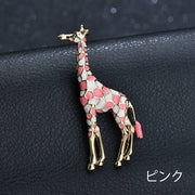 ラペルピン ブローチ レディース アクセサリー スーツアクセサリー キリン型 カラフル おしゃれ レトロカラー 女性用