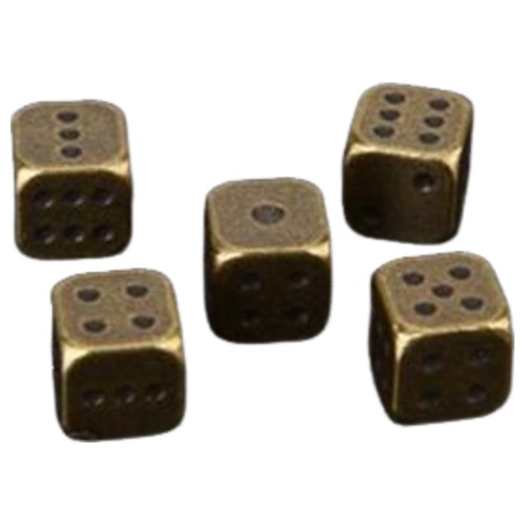 サイコロ 5個セット ダイス さいころ メタルサイコロ ブロンズ シルバーカラー ゴールドカラー 金属製 ゲーム パーティー ユニーク おしゃれ かわいい プレゼント ギフト 金色 銀色